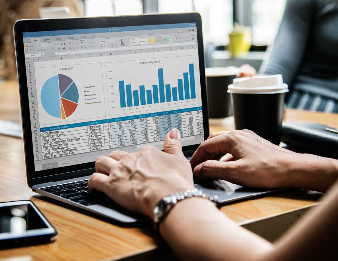 Analytics displayed on a laptop for an AI-enabled CRM